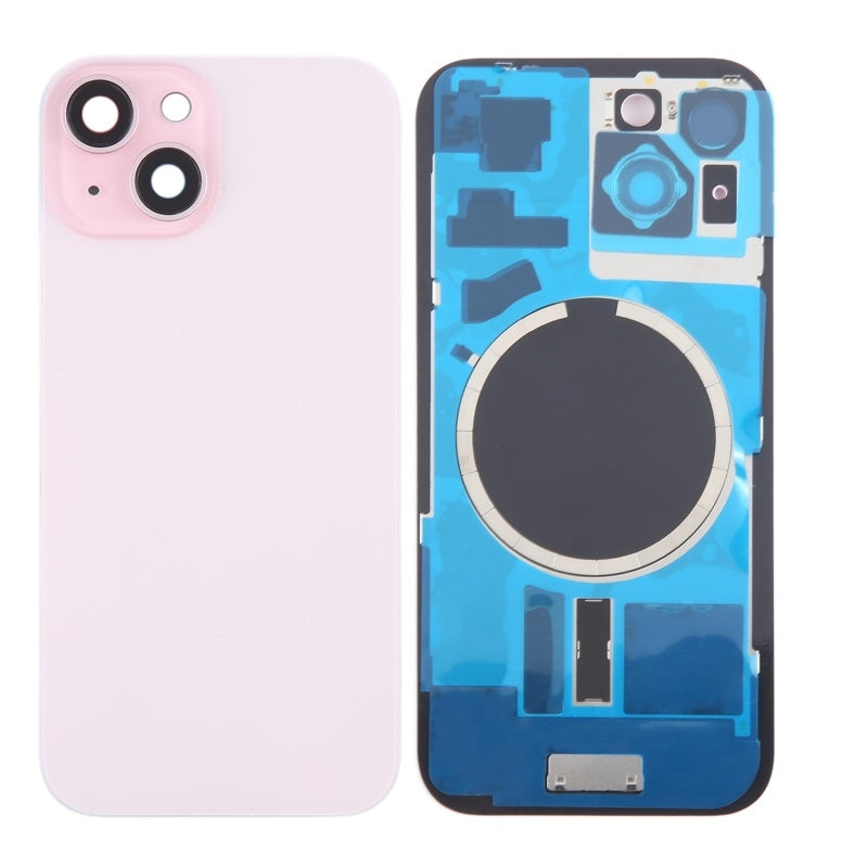Back Glass Panel for for Apple iPhone 15 Pink with Camera Lens and Magsafe Magnet - EGFix Back Glass Panel for for Apple iPhone 15 Pink with Camera Lens and Magsafe Magnet - EGFix
